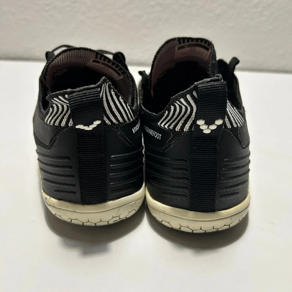 Vivobarefoot Geo Racer Knit Mens US 8 EU 41 Black Running Shoes 302054-01